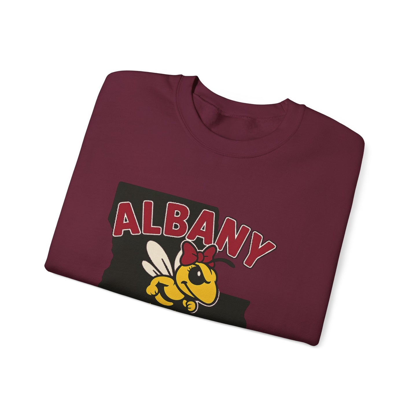 Albany Hornets with bow adult Crewneck Sweatshirt, Unisex Apparel, School Spirit Wear, Gift for Students, Cozy Sweatshirt for School Events