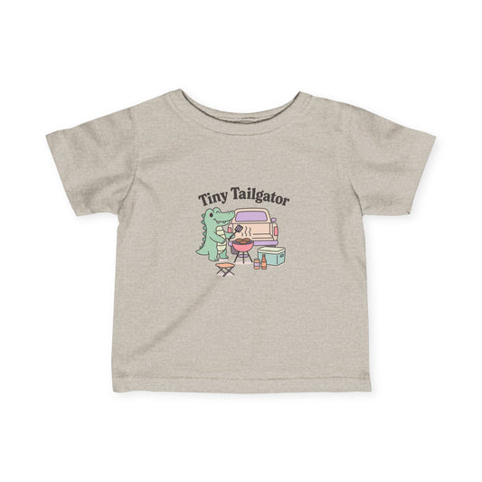 Cute Infant Fine Jersey Tee - "Tiny Tailgator" Graphic Shirt for Baby Sports Fans
