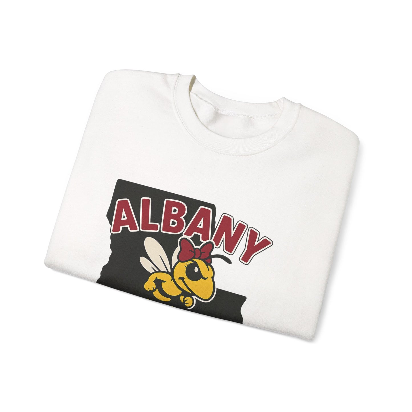 Albany Hornets with bow adult Crewneck Sweatshirt, Unisex Apparel, School Spirit Wear, Gift for Students, Cozy Sweatshirt for School Events