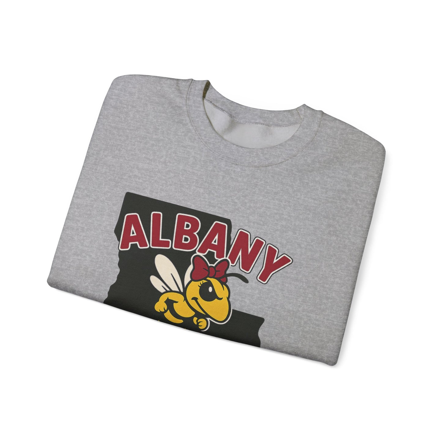 Albany Hornets with bow adult Crewneck Sweatshirt, Unisex Apparel, School Spirit Wear, Gift for Students, Cozy Sweatshirt for School Events